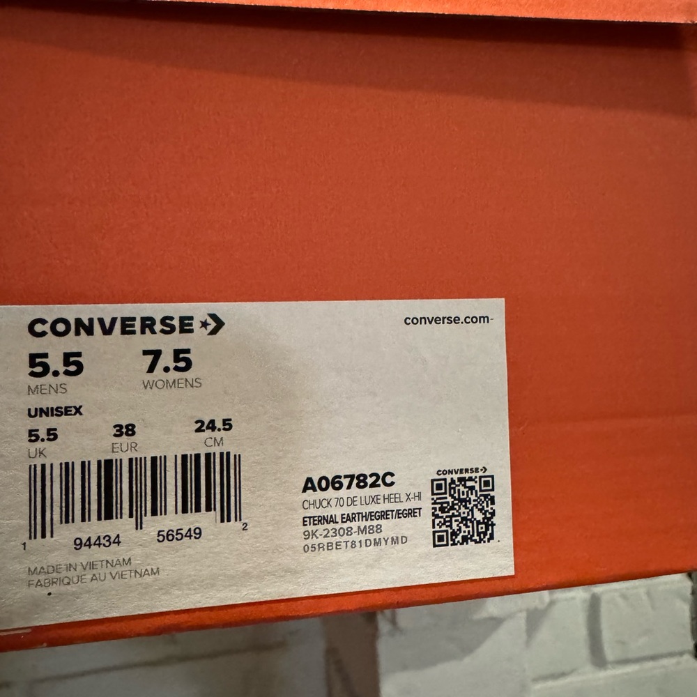 Converse Women's Brown and Cream Heeled Sneakers - Picture 5 of 5